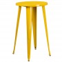 Flash Furniture CH-51080-40-YL-GG 24'' Round Metal Indoor-Outdoor Bar Height Table in Yellow