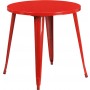 Flash Furniture CH-51090-29-RED-GG 30'' Round Metal Indoor-Outdoor Table in Red