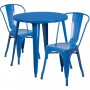 Flash Furniture CH-51090TH-2-18CAFE-BL-GG 30" Round Metal Table Set in Blue