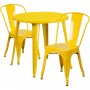 Flash Furniture CH-51090TH-2-18CAFE-YL-GG 30" Round Metal Table Set in Yellow