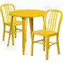 Flash Furniture CH-51090TH-2-18VRT-YL-GG 30" Round Metal Table Set with Back Chairs in Yellow