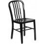 Flash Furniture CH-61200-18-BK-GG Black Metal Indoor-Outdoor Chair
