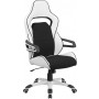 Flash Furniture CH-CX0713H01-GG High Back White Vinyl Executive Swivel Office Chair with Black Fabric Inserts