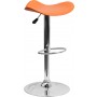 Flash Furniture Contemporary Orange Vinyl Adjustable Height Bar Stool with Chrome Base CH-TC3-1002-ORG-GG