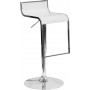 Flash Furniture CH-TC3-1027P-WH-GG Contemporary White Plastic Adjustable Height Barstool