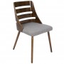 LumiSource CH-TRV WL+GY Trevi Dining Chair Walnut wood in Grey