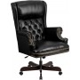 Flash Furniture CI-J600-BK-GG High Back Traditional Tufted Black Leather Executive Office Chair