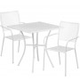 Flash Furniture CO-28SQ-02CHR2-WH-GG 28" Square Table Set with 2 Square Back Chairs in White (Default)