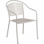 Flash Furniture CO-3-SIL-GG Steel Patio Arm Chair in Gray