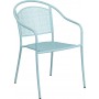 Flash Furniture CO-3-SKY-GG Steel Patio Arm Chair in Blue