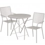 Flash Furniture CO-30RDF-02CHR2-SIL-GG 30" Round Steel Folding Patio Table Set with 2 Square Back Chairs in Gray (Default)