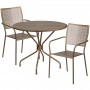 Flash Furniture CO-35RD-02CHR2-GD-GG 35.25" Round Table Set with 2 Square Back Chairs in Gold