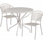 Flash Furniture CO-35RD-03CHR2-SIL-GG 35.25" Round Table Set with 2 Round Back Chairs in Gray