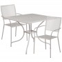 Flash Furniture CO-35SQ-02CHR2-SIL-GG 35.5" Square Table Set with 2 Square Back Chairs in Gray
