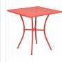 Flash Furniture CO-5-RED-GG 28" Steel Patio Table in Coral (Default)