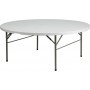 Flash Furniture DAD-183RZ-GG 72'' Round Bi-Fold Granite White Plastic Folding Table