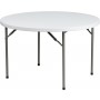 Flash Furniture 48'' Round Granite White Plastic Folding Table DAD-YCZ-122R-GG