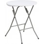 Flash Furniture 24'' Round Granite White Plastic Folding Table DAD-YCZ-80R-1-SM-GW-GG