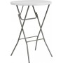 Flash Furniture 32'' Round Granite White Plastic Bar Height Folding Table DAD-YCZ-80R-2-BAR-GW-GG