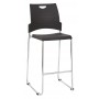 Officestar DC8309C25-3 Tall Stacking and Ganging Chair with Plastic Seat in Black (Default)