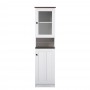 Baxton Studio DR 883300-White/Wenge Lauren Two-Tone Buffet and Hutch Kitchen Cabinet (Default)