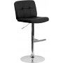 Flash Furniture Contemporary Tufted Black Vinyl Adjustable Height Bar Stool with Chrome Base DS-829-BK-GG