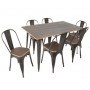 Lumisource DS-TW-OR6036 E7 Oregon 7 Pieces Dining Set in Espresso Wood