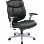Office Star Work Smart Executive Eco Leather Chair in Silver/Black ECH8967R5-EC3