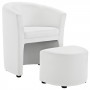 Modway EEI-1407-WHI Divulge Wood Armchair and Ottoman in White