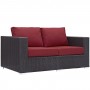 Modway EEI-1907-EXP-RED Convene Outdoor Patio Loveseat in Espresso Red