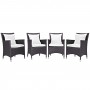 Modway EEI-2190-EXP-WHI-SET Convene 4 Piece Outdoor Patio Dining Set in Espresso White