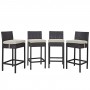 Modway EEI-2218-EXP-BEI-SET Convene 4 Piece Outdoor Patio Pub Set In Espresso Beige
