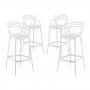 Modway EEI-2402-WHI-SET Entangled Bar Stool Set of 4 in White