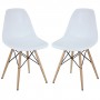 Modway EEI-928-WHI Pyramid Dining Chairs Set of 2 in White