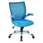 Officestar EMH69096-7 Mesh Seat and Screen Back Managers Chair in Blue