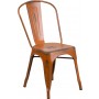 Flash Furniture ET-3534-OR-GG Distressed Metal Chair in Orange