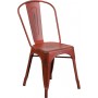 Flash Furniture ET-3534-RD-GG Distressed Metal Chair in Red