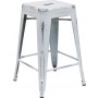 Flash Furniture ET-BT3503-24-WH-GG Distressed Metal Stool in White