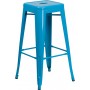 Flash Furniture ET-BT3503-30-CB-GG 30''H Backless Crystal Indoor-Outdoor Barstool in Blue