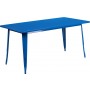 Flash Furniture ET-CT005-BL-GG 31.5" Rectangular Blue Metal Indoor Table