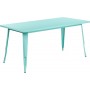 Flash Furniture ET-CT005-MINT-GG Rectangular Mint Metal Table in Mint