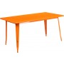 Flash Furniture ET-CT005-OR-GG 31.5" Rectangular Orange Metal Indoor Table