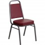Flash Furniture HERCULES Series Trapezoidal Back Stacking Banquet Chair with Burgundy Vinyl and 2.5'' Thick Seat - Silver Vein Frame FD-BHF-1-SILVERVEIN-BY-GG