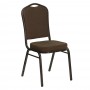 Flash Furniture HERCULES Series Crown Back Stacking Banquet Chair with Brown Patterned Fabric and 2.5'' Thick Seat - Copper Vein Frame FD-C01-COPPER-008-T-02-GG