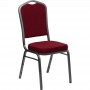 Flash Furniture HERCULES Series Crown Back Stacking Banquet Chair with Burgundy Fabric and 2.5'' Thick Seat - Silver Vein Frame FD-C01-SILVERVEIN-3169-GG