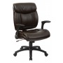 Officestar FL89675-U2 Faux Leather Managers Chair with Flip Arms in Chocolate