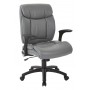 Officestar FL89675-U42 Faux Leather Managers Chair with Flip Arms in Charcoal