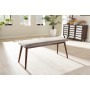 Baxton Studio Flora-Medium Oak-Bench Flora Modern Light Grey Fabric and Oak Medium Wood Dining Bench
