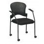 Eurotech Seating FS9070 Breeze 4 Leg Side Chair With Casters Black Frame