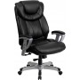 Flash Furniture HERCULES Series 400 lb. Capacity Big & Tall Black Leather Office Chair with Arms [GO-1534-BK-LEA-GG]